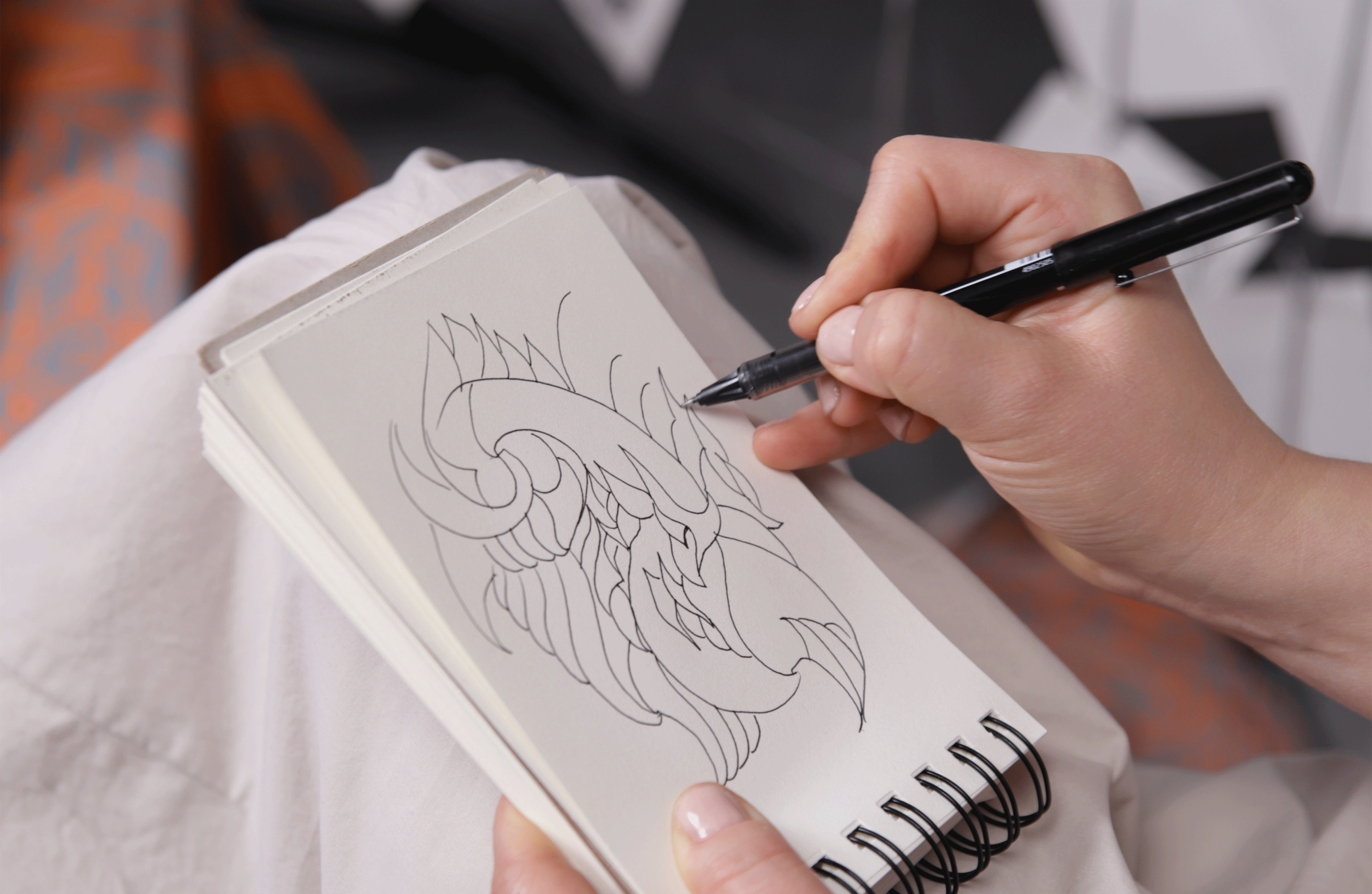 Artist working with ornamental patterns and contemporary textile design
