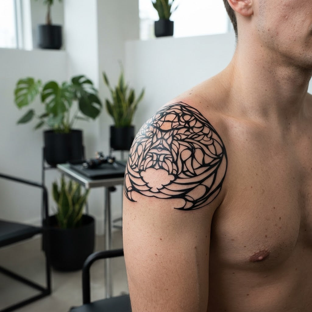 Minimalist line tattoo design by Terra Logos Studio
Original hand-drawn tattoo line art