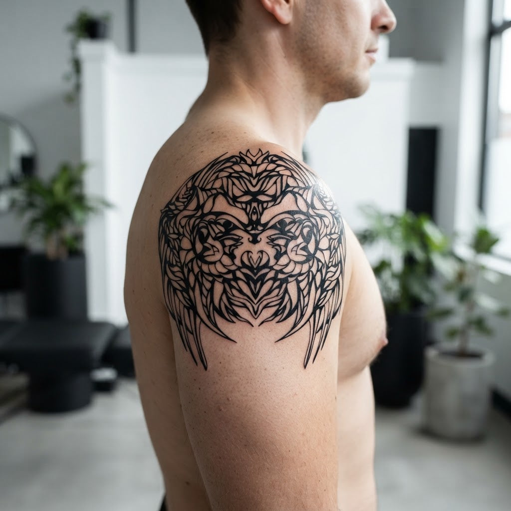 Minimalist black line tattoo artwork
Original fine line tattoo illustration